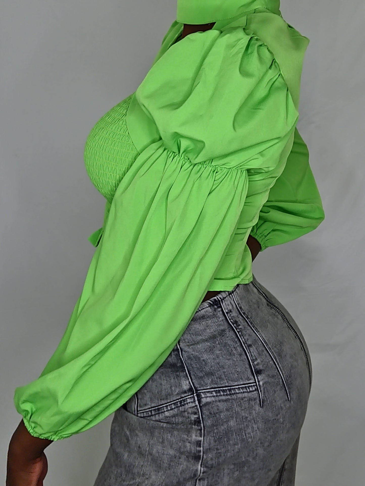 LongSleeve Sleeve Crop Top Blouse
