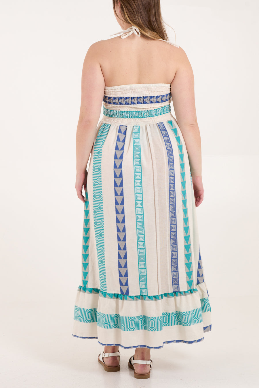 Liel Designs Geometric Strapless Smock Maxi Dress