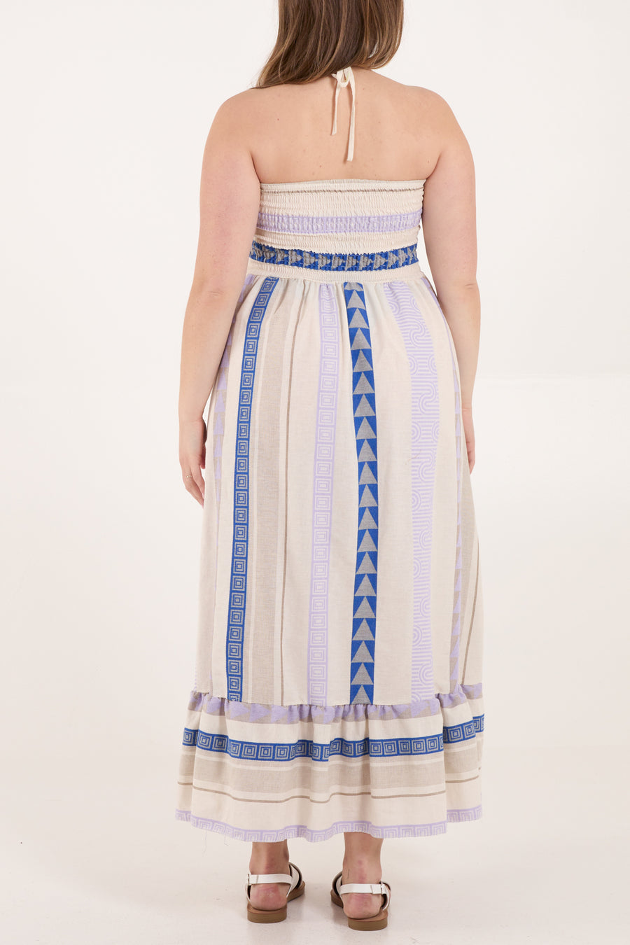 Liel Designs Geometric Strapless Smock Maxi Dress