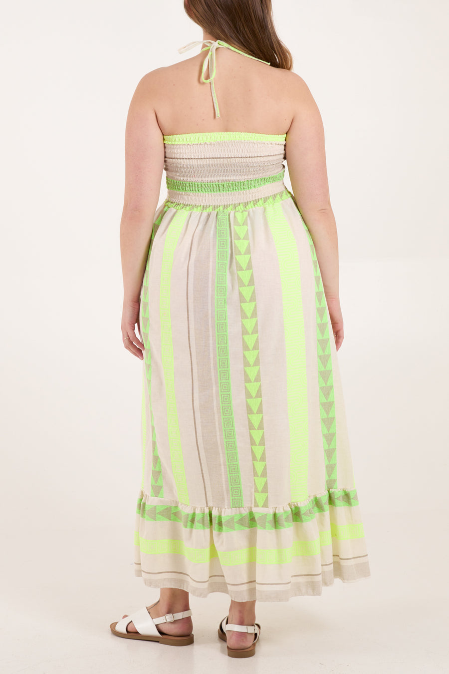 Liel Designs Geometric Strapless Smock Maxi Dress