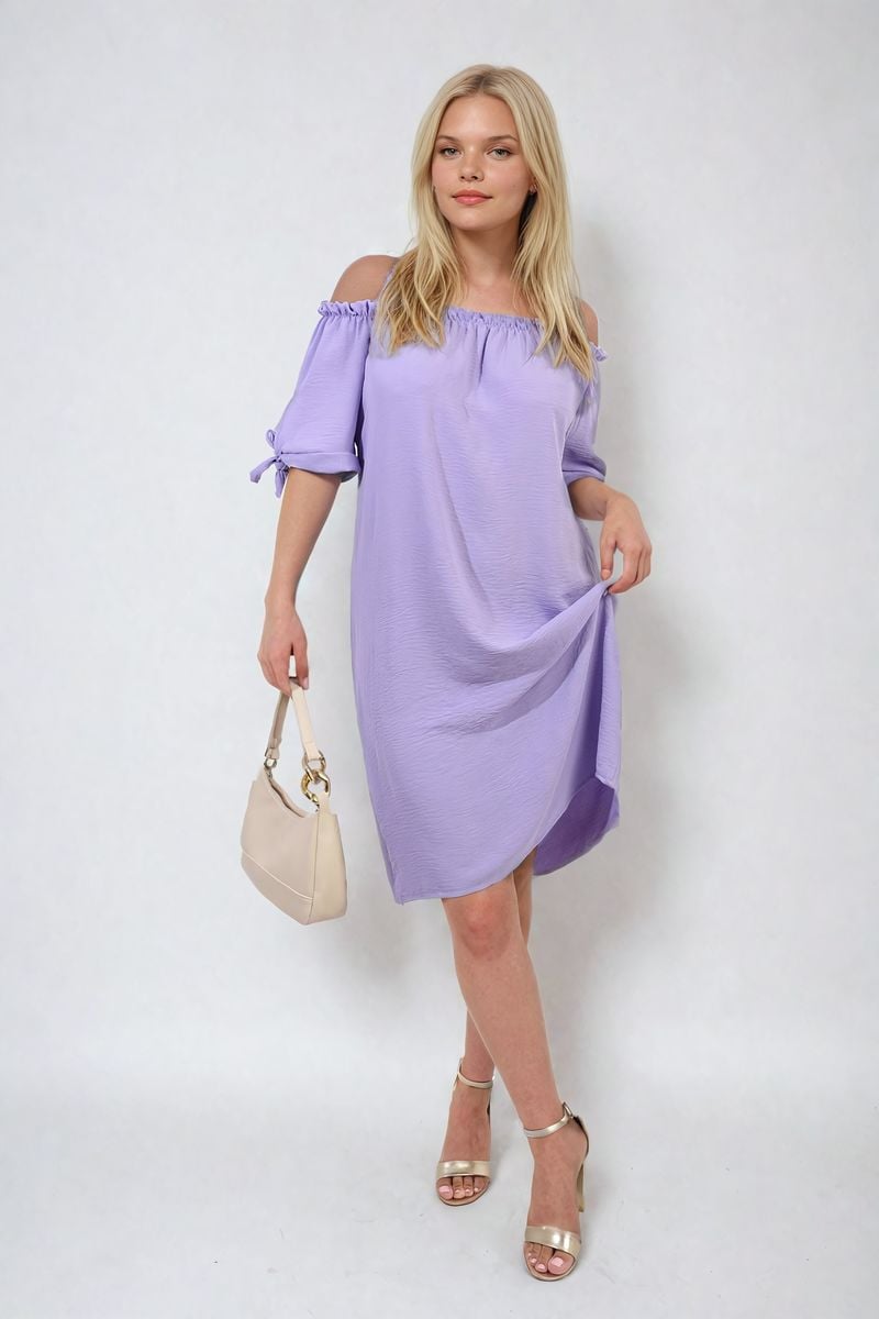 Lieldesigns Knot Cuff Off Shoulder Mini Dress