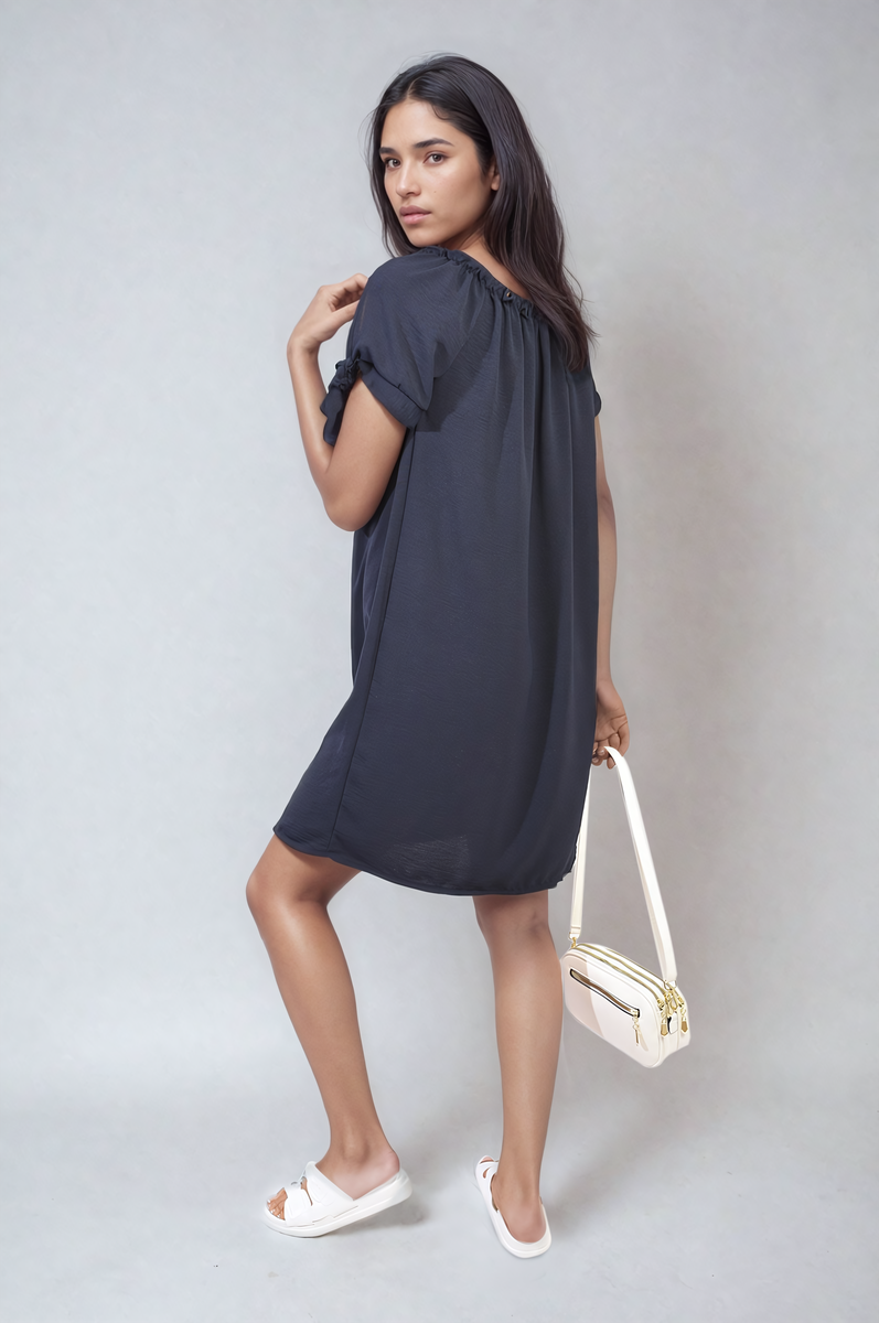 Lieldesigns Knot Cuff Off Shoulder Mini Dress