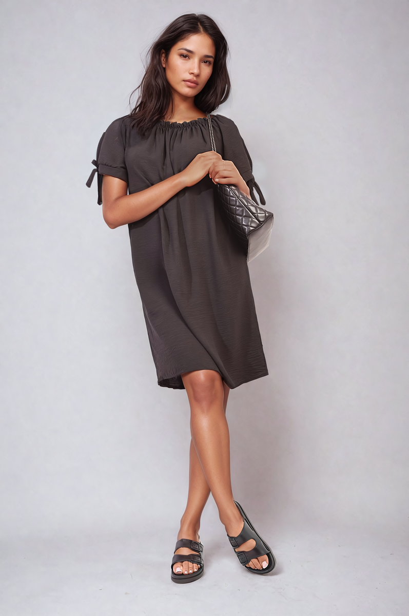 Lieldesigns Knot Cuff Off Shoulder Mini Dress