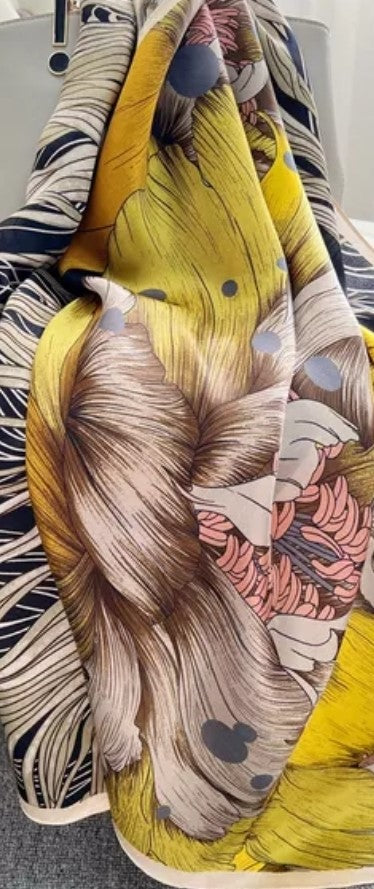 Women's Luxury 100% Pure Silk Scarf/Multi
