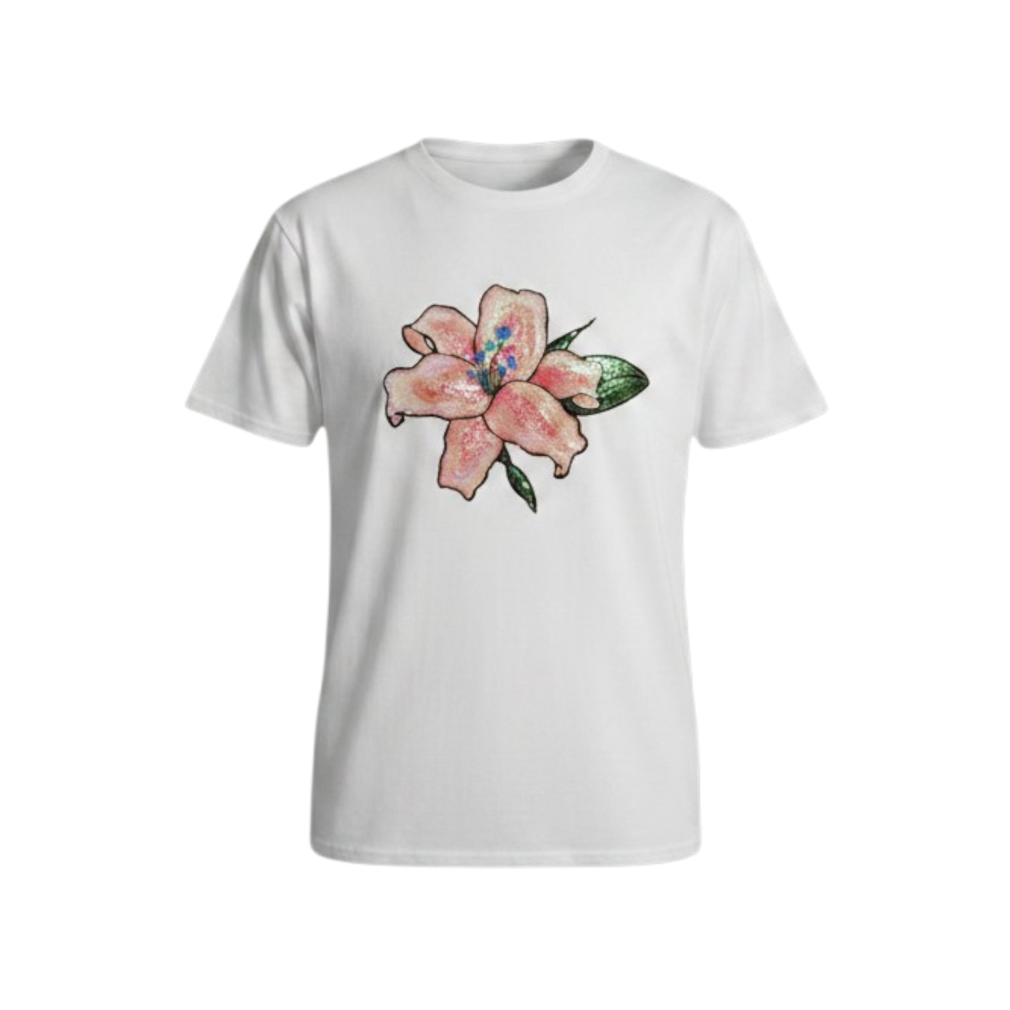 Pink Lily Embroidered T-Shirt