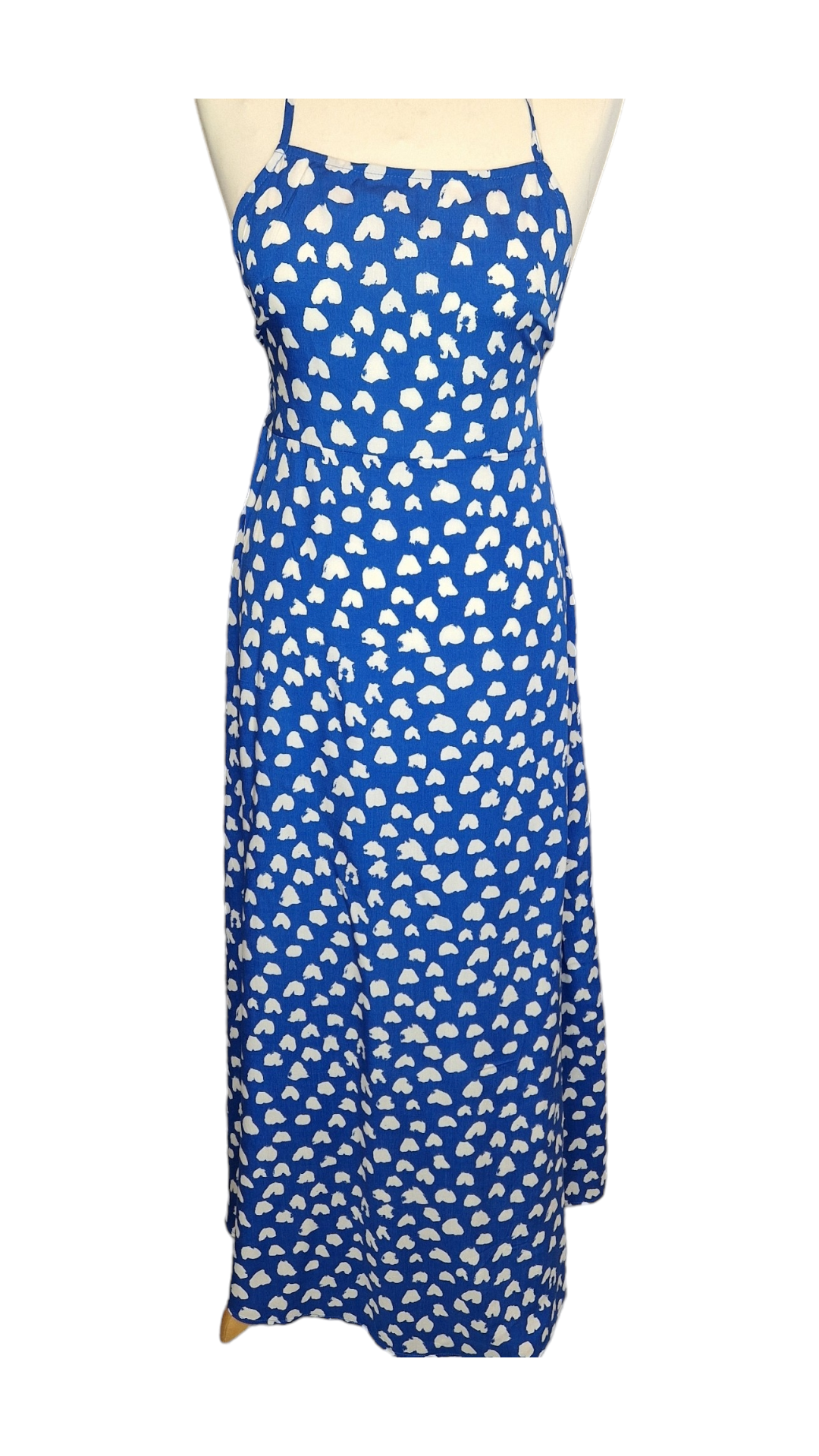 Speckled Print Tie Up Maxi Dress