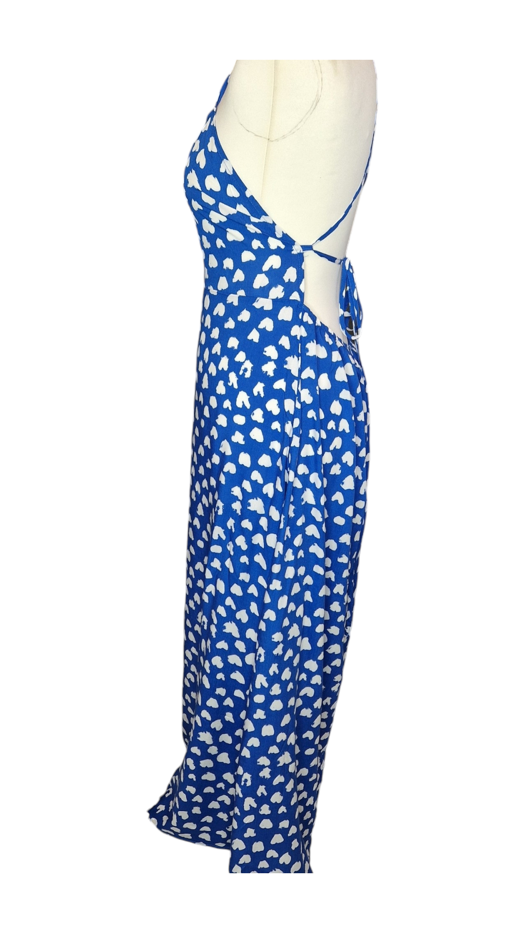 Speckled Print Tie Up Maxi Dress