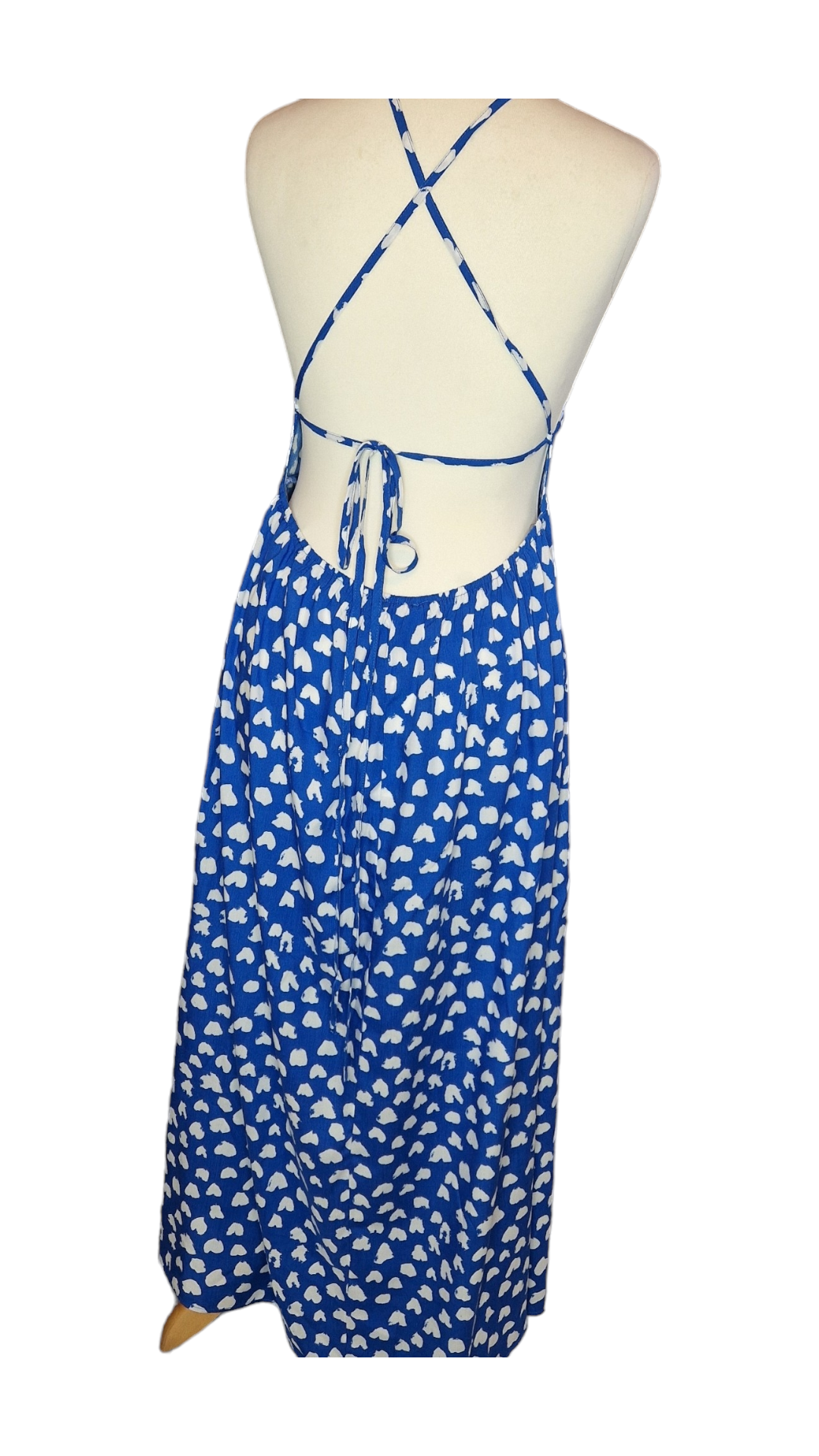 Speckled Print Tie Up Maxi Dress