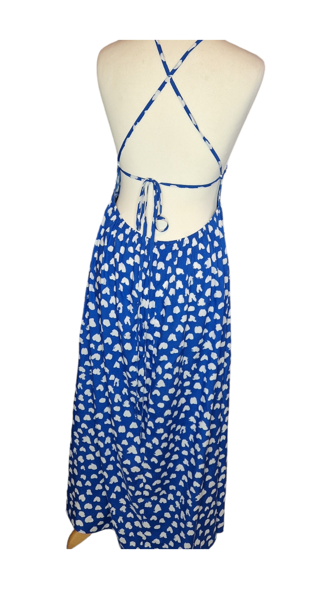 Speckled Print Tie Up Maxi Dress