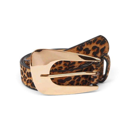 Leopard Print Skinny Waist Belt