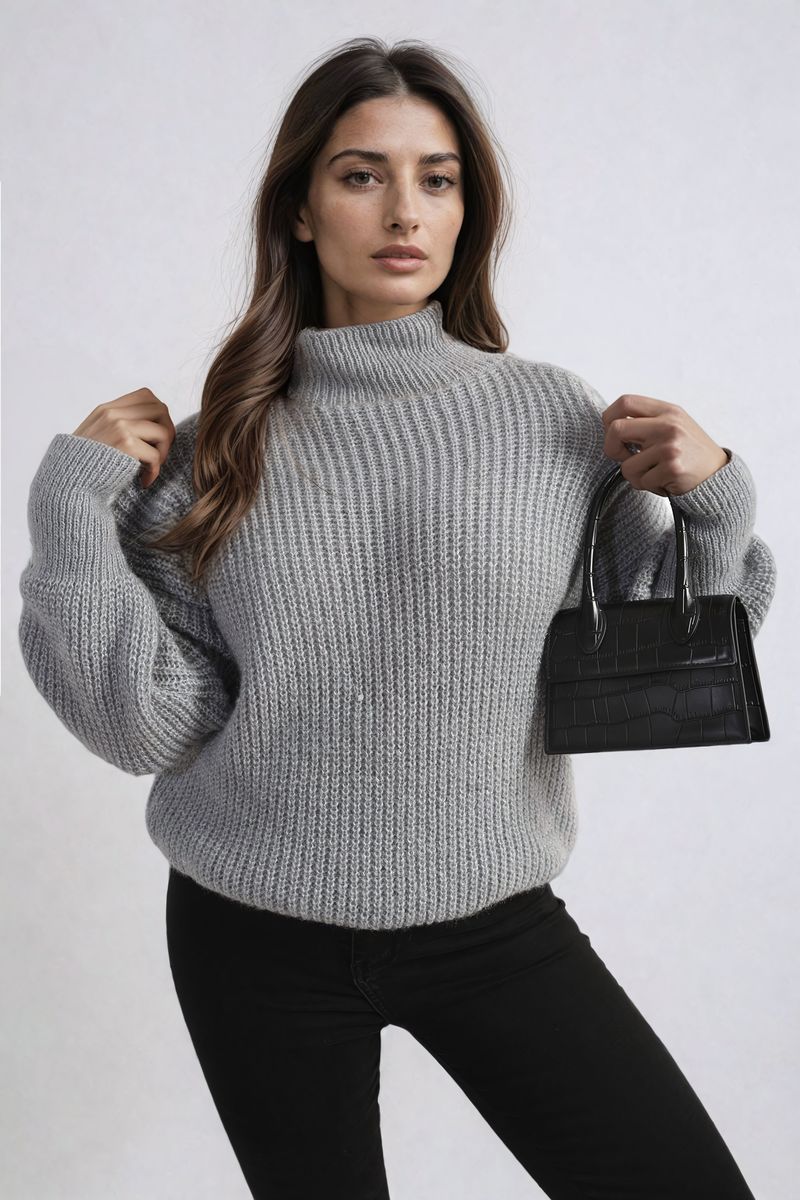 Buttons Long Sleeves Chunky Knit Top