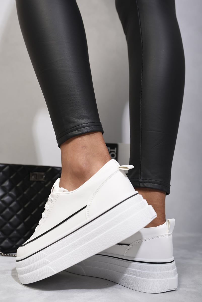 Platform Wedge Lace Up Trainers