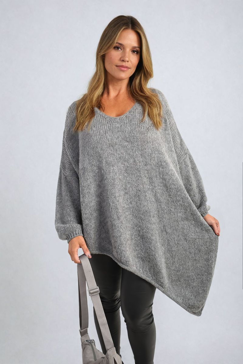 Asymmetric Oversized Knitted Jumper