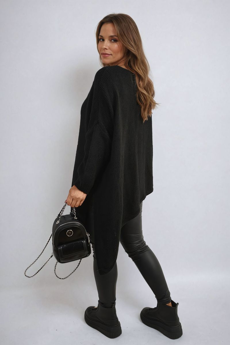 Asymmetric Oversized Knitted Jumper