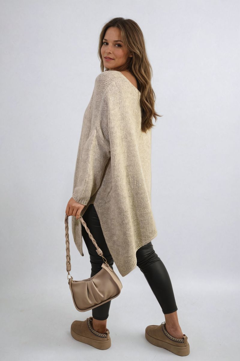 Asymmetric Oversized Knitted Jumper