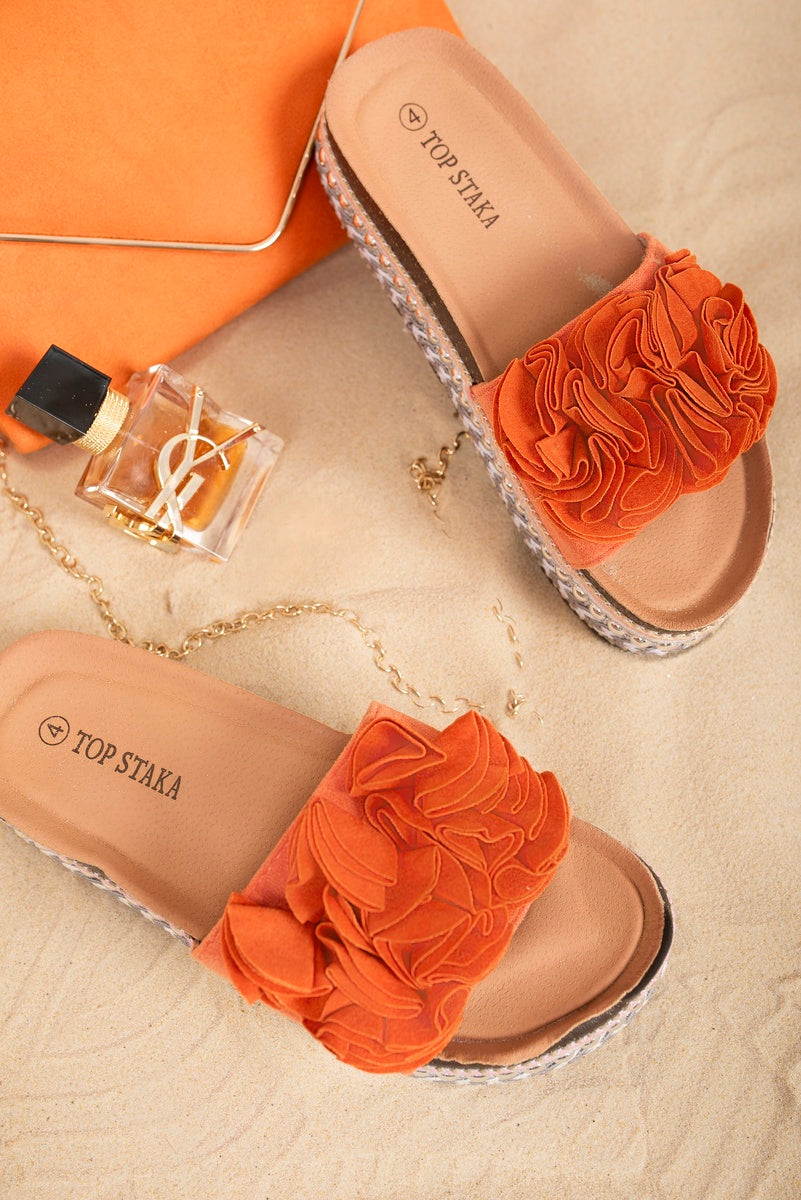 Ruffle Detail Espadrille Flatform Sandals