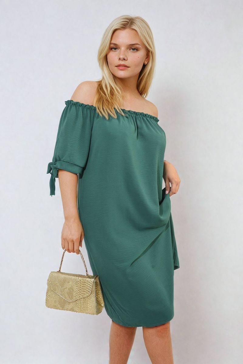 Lieldesigns Knot Cuff Off Shoulder Mini Dress