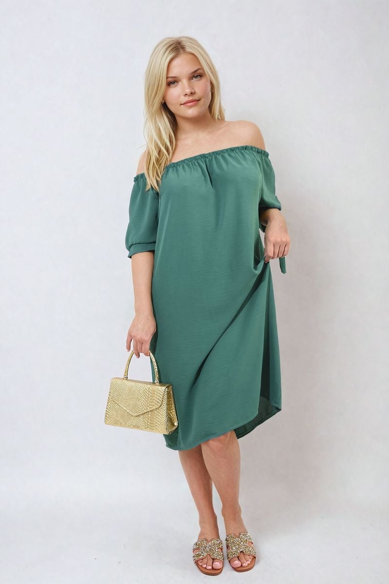 Lieldesigns Knot Cuff Off Shoulder Mini Dress