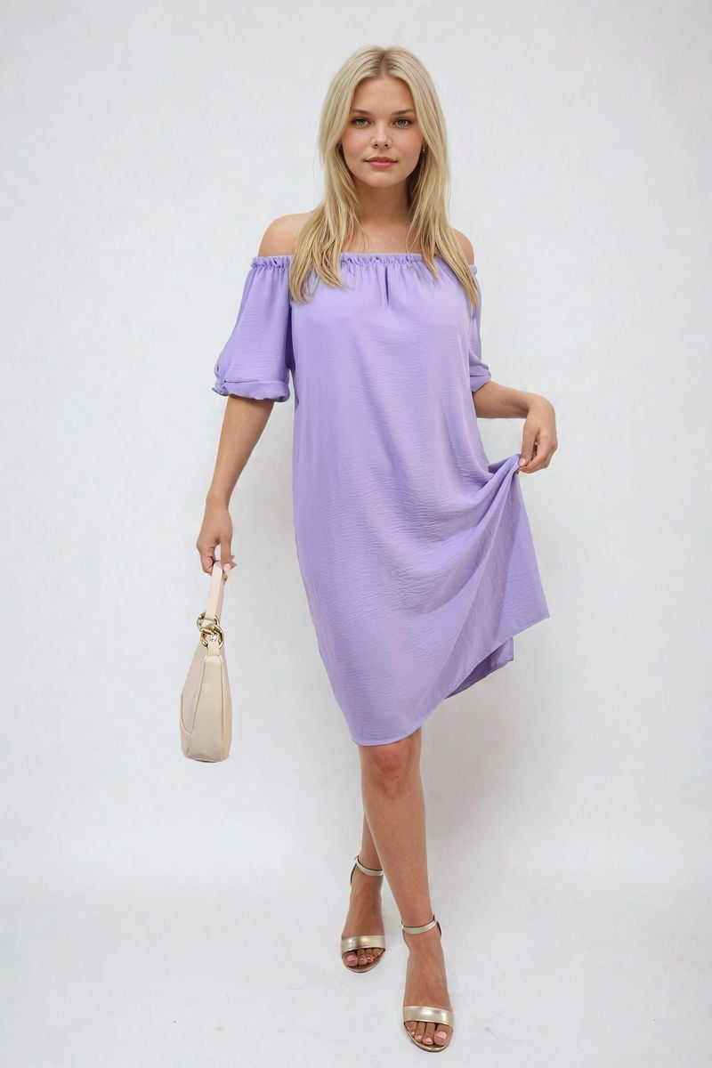 Lieldesigns Knot Cuff Off Shoulder Mini Dress