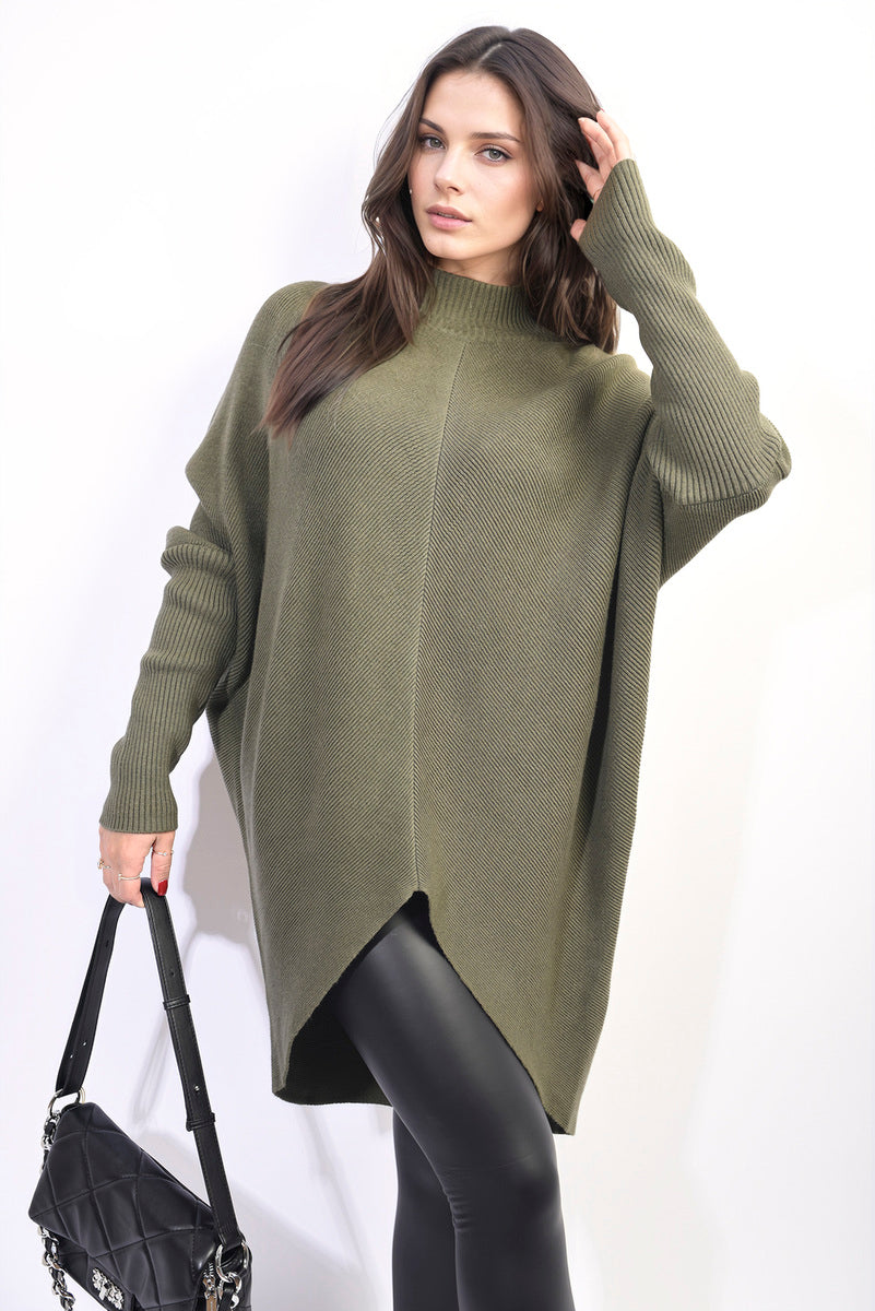 Turtle Neck Longline Knitted Jumper