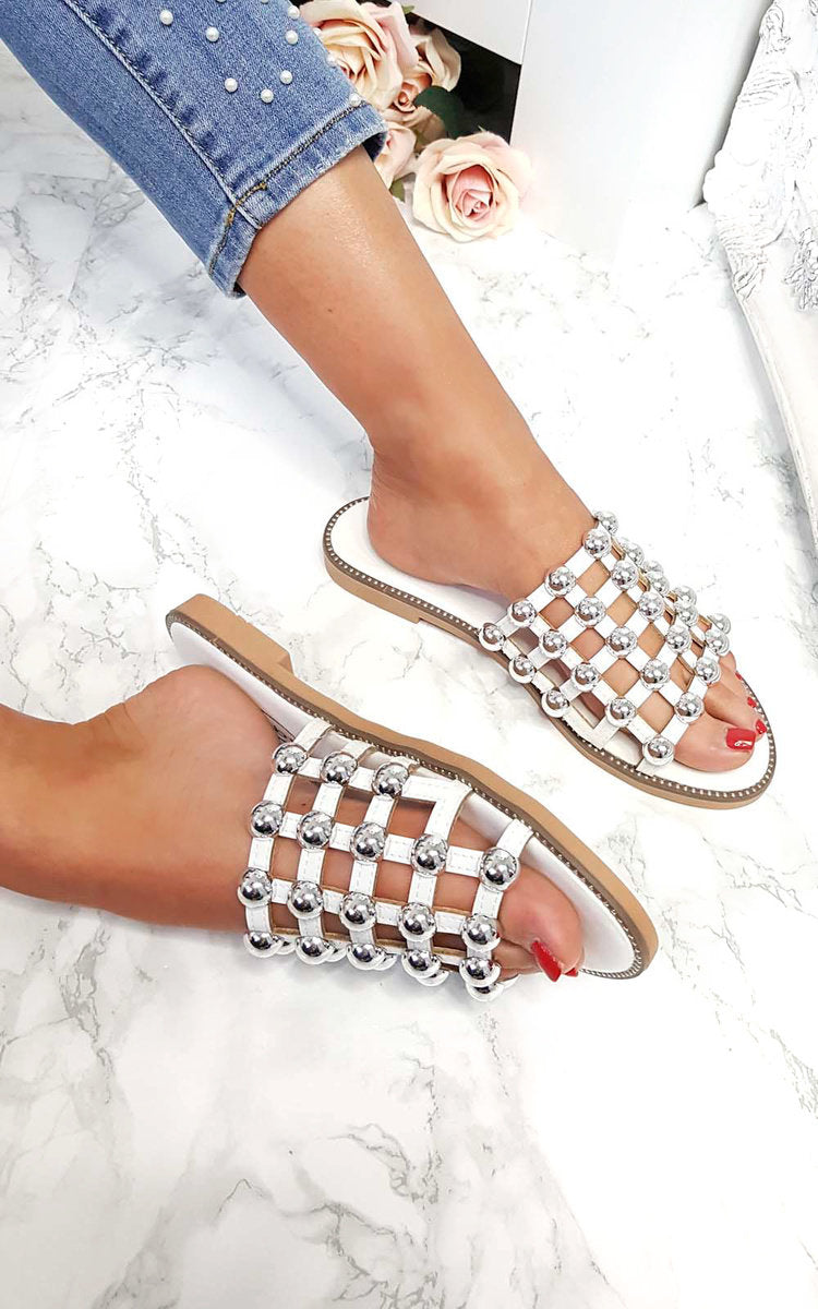 Studded Caged Open Toe Sandals