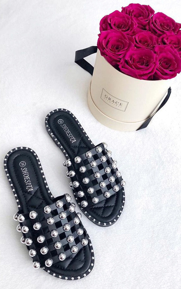 Studded Caged Open Toe Sandals