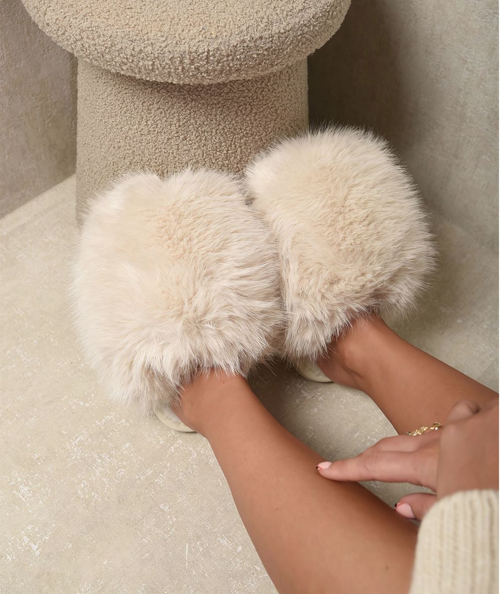 Fluffy Faux Fur Winter Sandals