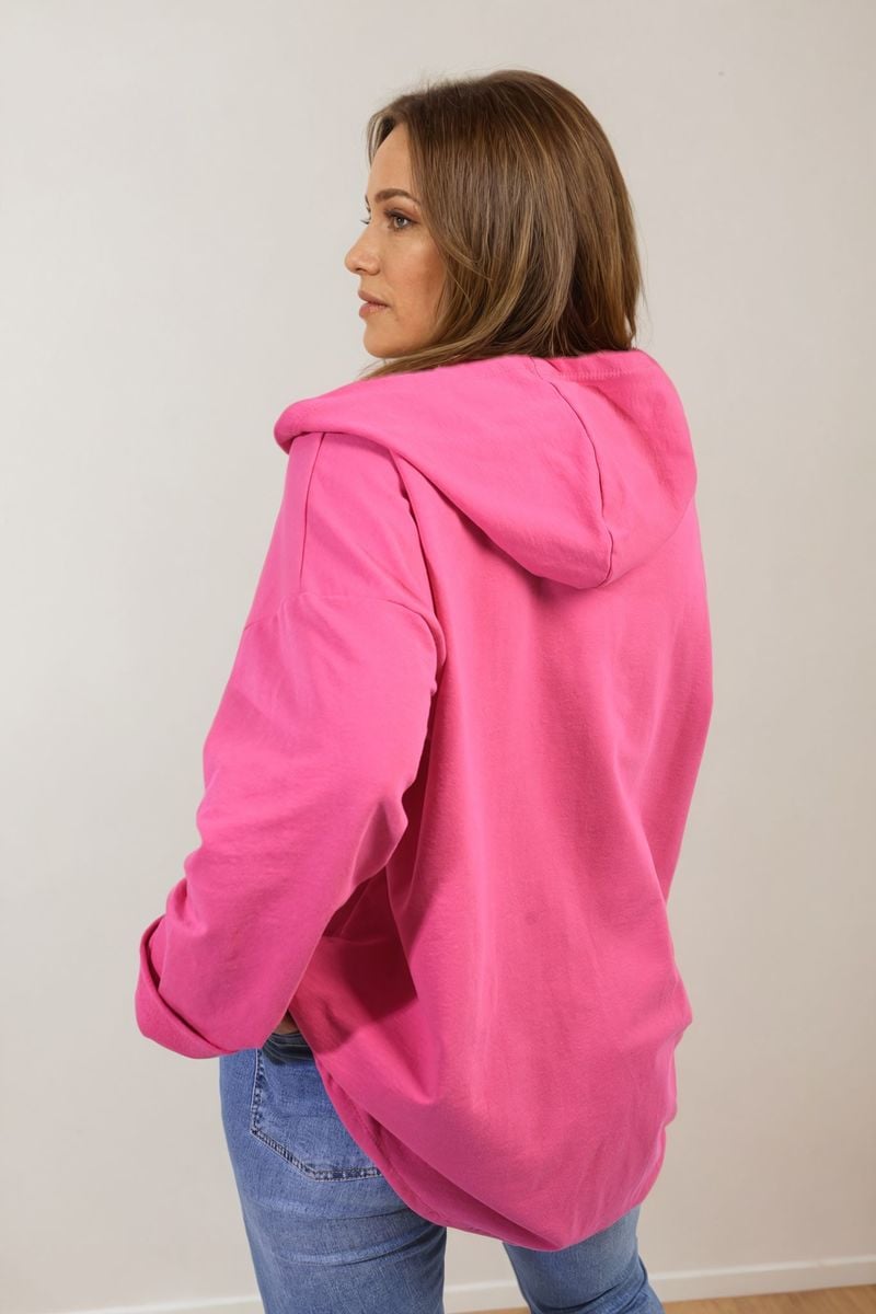 Zip-Up Hooded Jacket with Pockets