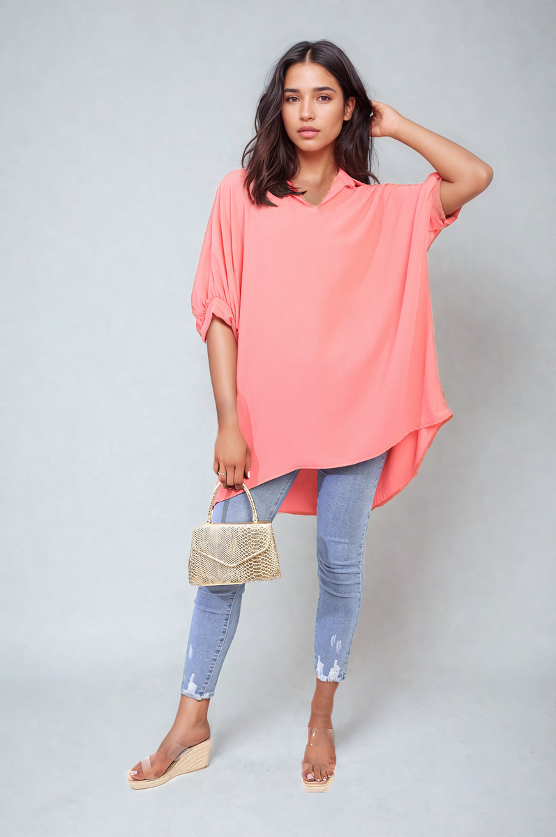 Balloon Sleeve Oversized Top