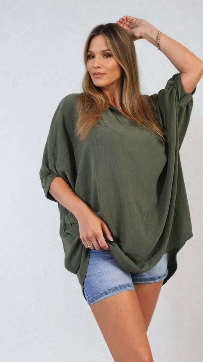 Balloon Sleeve Oversized Top