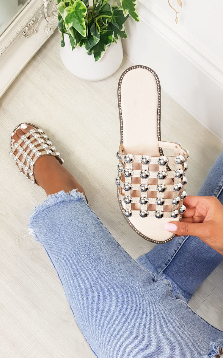 Studded Caged Open Toe Sandals