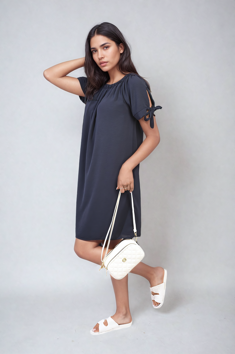 Lieldesigns Knot Cuff Off Shoulder Mini Dress