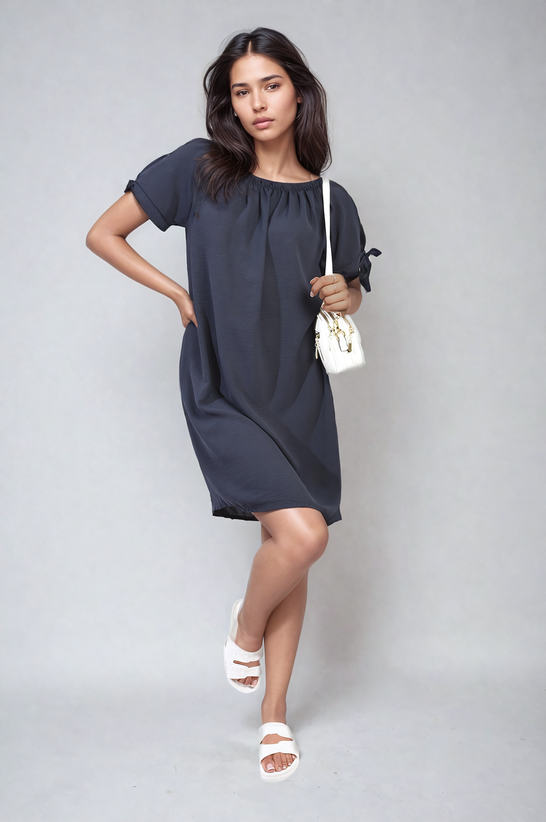 Lieldesigns Knot Cuff Off Shoulder Mini Dress