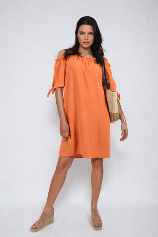 Lieldesigns Knot Cuff Off Shoulder Mini Dress