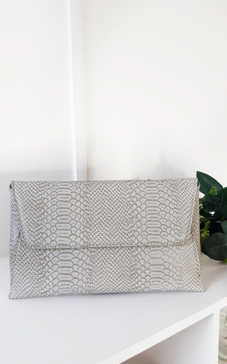 Faux Leather Envelope Clutch Bag