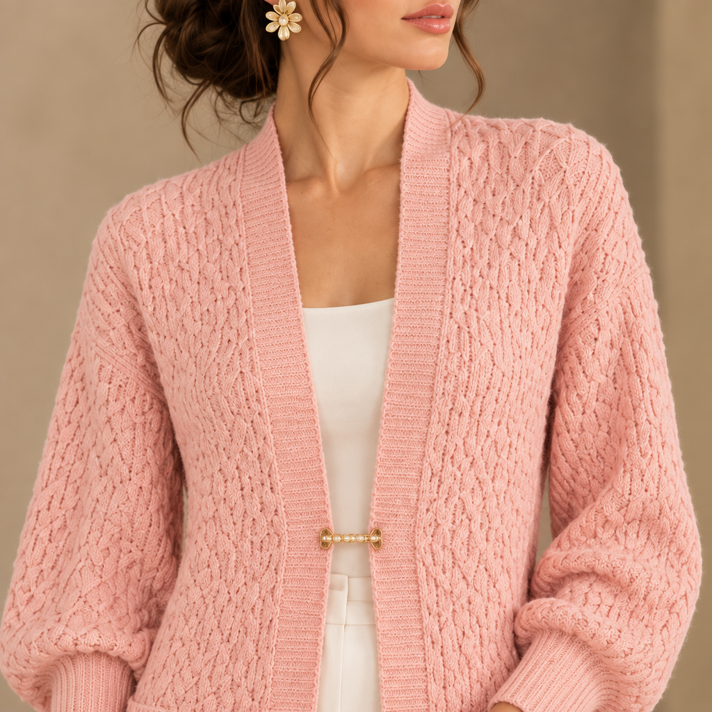 Pink knit and clasp detail