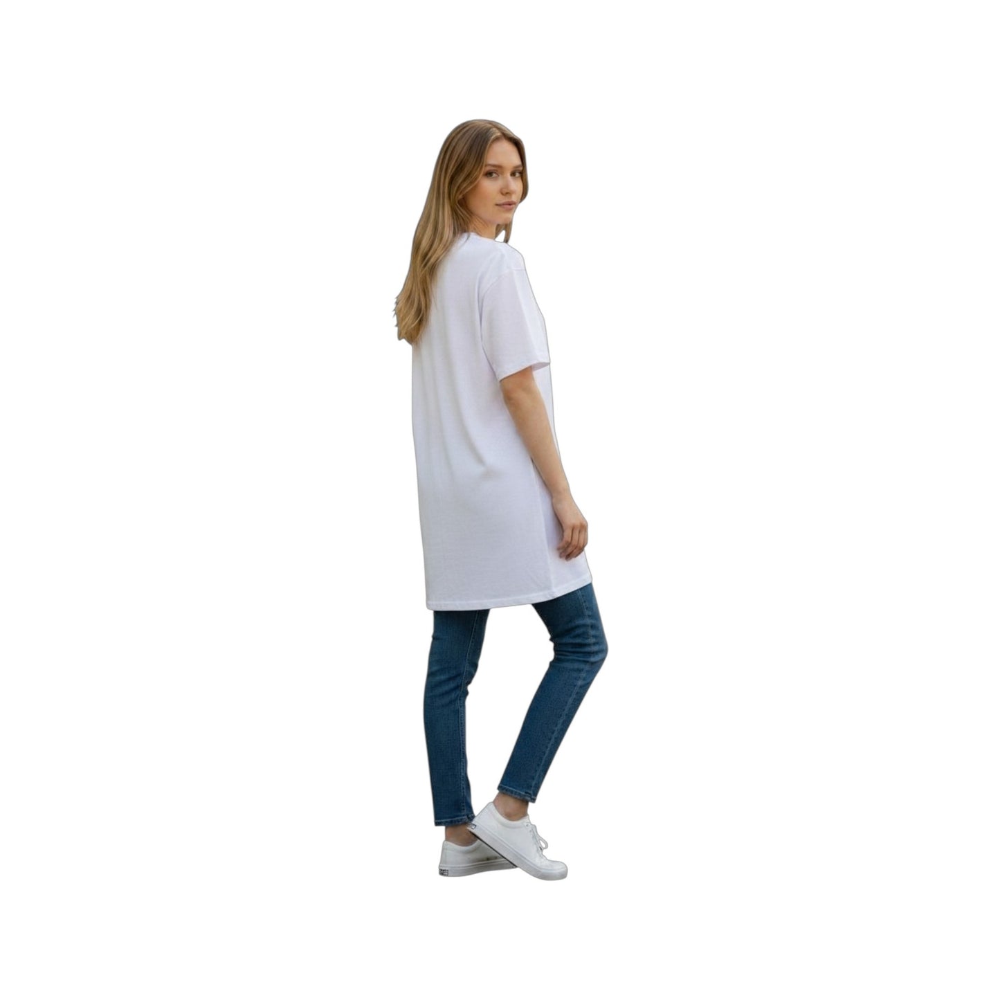 Women's White Embroidery Cotton T-Shirt | Liel Designs