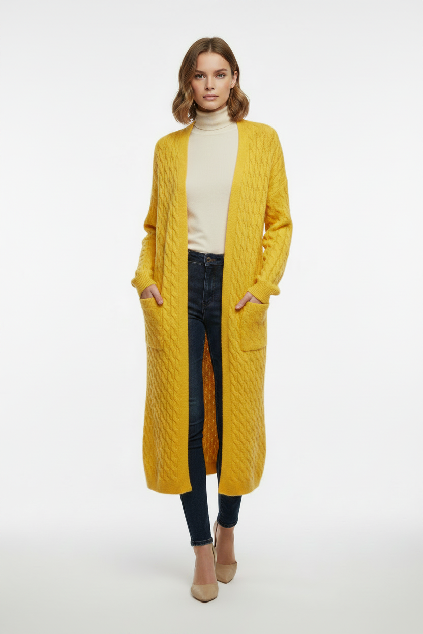 Yellow Cardigan Front
