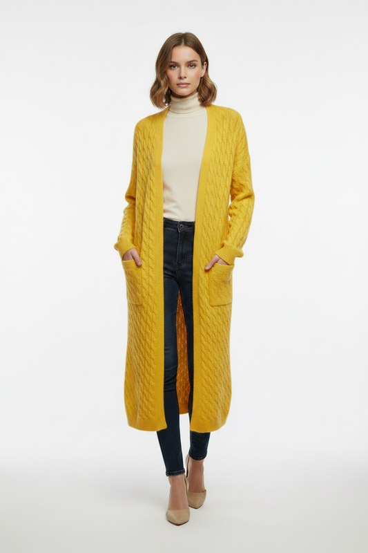 Yellow Cardigan Front