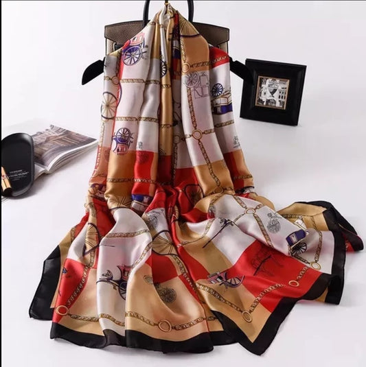 Women's 100% Silk feel, Polyester Scarf